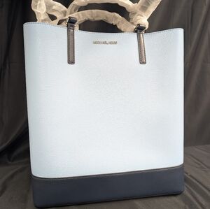Michael Kors Kelli Leather Bag – Light Sky Blue Multi colorblock